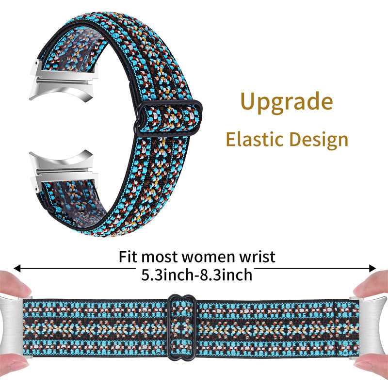 For Samsung Galaxy Watch6 40mm 44mm Watch6 Classic 43mm 47mm Watch 5 40mm 44mm 5 Pro 45mm Watch4 40mm 44mm Braided Nylon Elastic Watch Band Breathable Sports Wrist Strap Replacement For Samsung Galaxy Watch6 40mm 44mm Watch6 Classic 43mm 47mm Watch 5 40mm 44mm 5 Pro 45mm Watch4 40mm 44mm Braided Nylon Elastic Watch Band Breathable Sports Wrist Strap Replacement